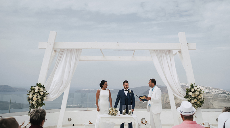 mariage civil, symbolique à santorin, Grèce
